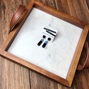 FINAL SALE Fair Trade Black & Blue Glass Earrings